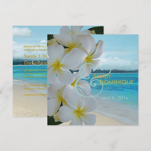 PixDezines PLUMERIA LEI/BEACH/TROPICAL/DIYfonts Kaart (Voorkant / Achterkant)