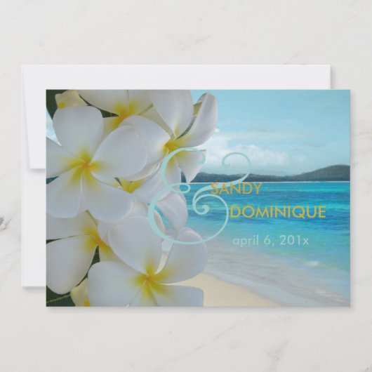 PixDezines PLUMERIA LEI/BEACH WEDDING Kaart (Voorkant)
