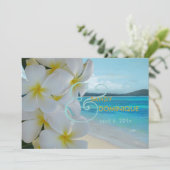 PixDezines PLUMERIA LEI/BEACH WEDDING Kaart (Staand voorkant)