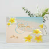 PixDezines Plumeria Lei+stervis+strand Kaart (Staand voorkant)