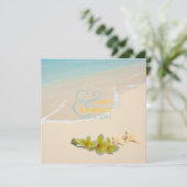 PixDezines Plumeria Lei/strand/stervistropisch Kaart (Staand voorkant)
