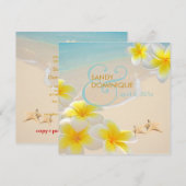 PixDezines Plumeria Lei/strand/stervistropisch Kaart (Voorkant / Achterkant)