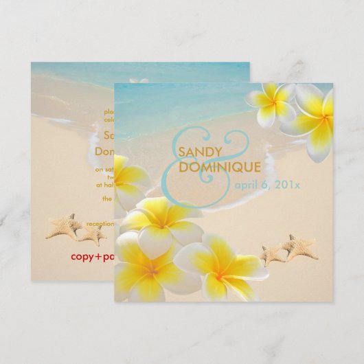 PixDezines Plumeria Lei/strand/stervistropisch Kaart (Voorkant / Achterkant)