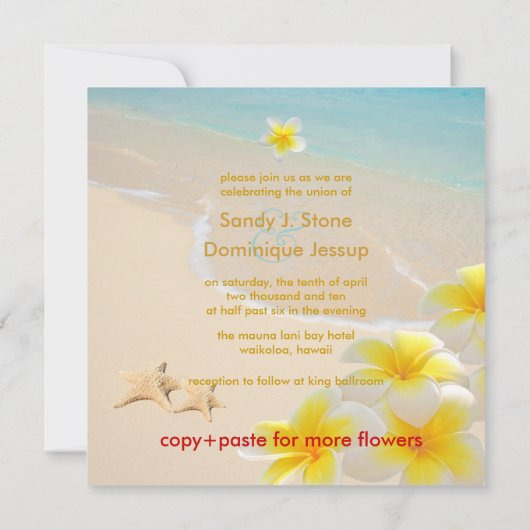 PixDezines Plumeria Lei/strand/stervistropisch Kaart (Achterkant)