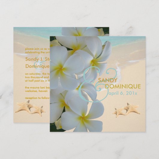 PixDezines Plumeria Lei/strand/stervistropisch Kaart (Voorkant / Achterkant)