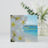 PixDezines Plumeria Lei/strand/tropische bruiloft Kaart (Staand voorkant)