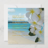PixDezines Plumeria Lei/strand/tropische bruiloft Kaart (Achterkant)