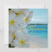 PixDezines Plumeria Lei/strand/tropische bruiloft Kaart (Voorkant)
