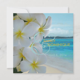 PixDezines Plumeria Lei/strand/tropische bruiloft Kaart