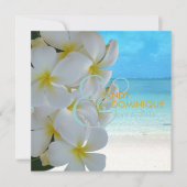 PixDezines Plumeria Lei/strand/tropische bruiloft Kaart (Voorkant)