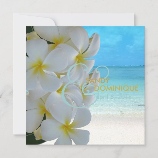 PixDezines Plumeria Lei/strand/tropische bruiloft Kaart (Voorkant)