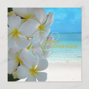 PixDezines Plumeria Lei/strand/tropische bruiloft Kaart