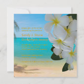 PixDezines Plumeria Lei/strand/tropische bruiloft Kaart (Achterkant)