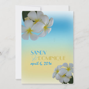 PixDezines PLUMERIA/OCEAN MIST/BEACH WEDDING Kaart