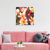 PixDezines Plumeria/Penang Peach Canvas Afdruk (Insitu (Woonkamer))