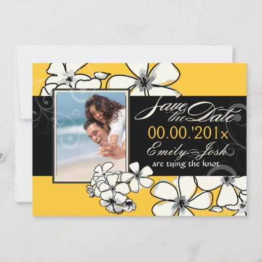 PixDezines Plumeria Save the Date/DIY kleur Date (Voorkant)