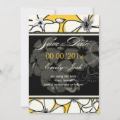 PixDezines Plumeria sparen de Datum/de kleur van d Save The Date (Achterkant)