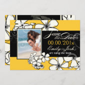 PixDezines Plumeria sparen de Datum/de kleur van d Save The Date (Voorkant / Achterkant)