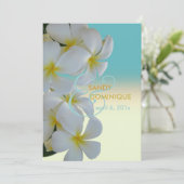 PixDezines plumerias/tropisch strand Kaart (Staand voorkant)