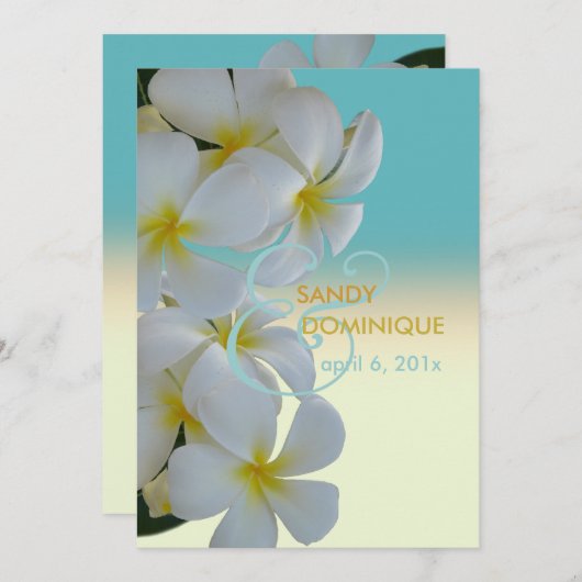 PixDezines plumerias/tropisch strand Kaart (Voorkant / Achterkant)