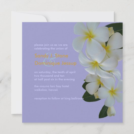 PixDezines Plumerias tropische bruiloft/DIY kleur! Kaart (Achterkant)