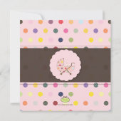 PixDezines Polkadots + Minidots baby shower Kaart (Achterkant)