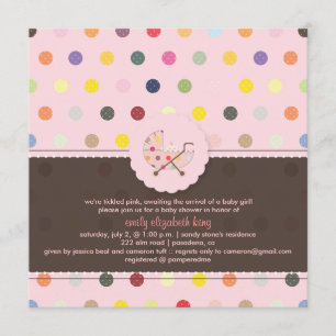 PixDezines Polkadots + Minidots baby shower Kaart