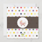 PixDezines Polkadots + Minidots baby shower Kaart (Achterkant)