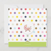 PixDezines Polkadots + Minidots baby shower Kaart (Achterkant)