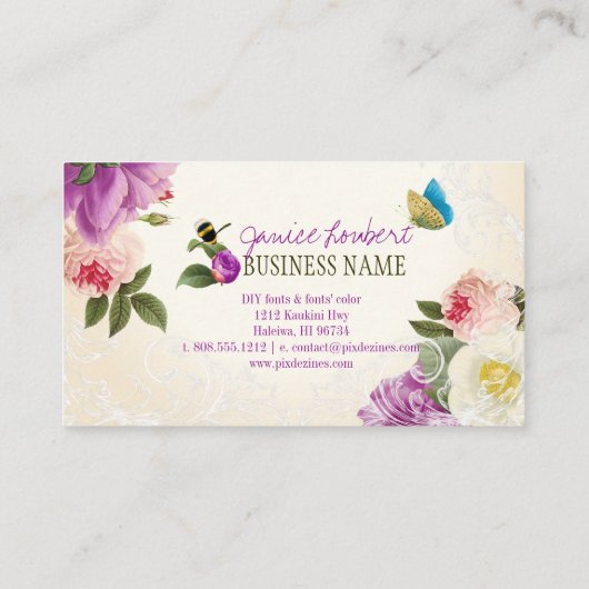 PixDezines ponen/DIY achtergrond Visitekaartje (Achterkant)