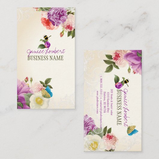 PixDezines ponen/DIY achtergrond Visitekaartje (Voorkant / Achterkant)