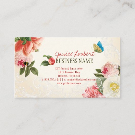 PixDezines  pony's/DIY-achtergrond Visitekaartje (Achterkant)