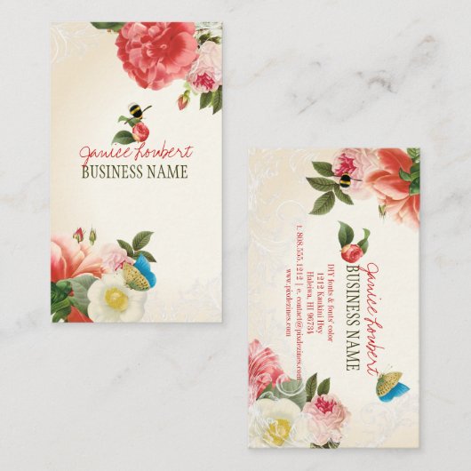 PixDezines pony's/DIY-achtergrond Visitekaartje (Voorkant / Achterkant)