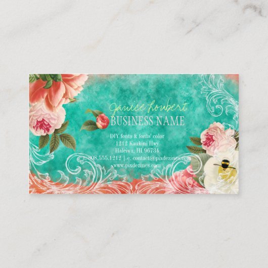 PixDezines pony's/waterverf Visitekaartje (Achterkant)