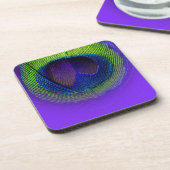 PixDezines Prachtige Peacock-oog/kobalt+groen Drankjes Onderzetter (Linkerzijde)