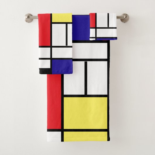 PixDezines Primaire kleurenblokken van het Moderni Bad Handdoek (Insitu)