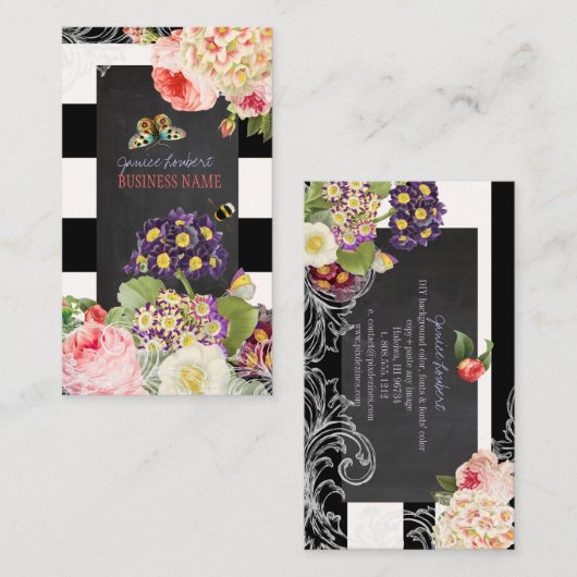 PixDezines  primrose, pinda's Visitekaartje (Voorkant / Achterkant)