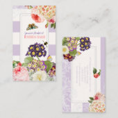 PixDezines  primrose, pioenen Visitekaartje (Voorkant / Achterkant)