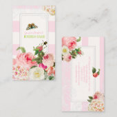 PixDezines  primrose, pioenen Visitekaartje (Voorkant / Achterkant)