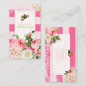 PixDezines primrose, pioenrozen/DIYstripes Visitekaartje (Voorkant / Achterkant)
