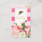 PixDezines primrose, pioenrozen/DIYstripes Visitekaartje (Voorkant)