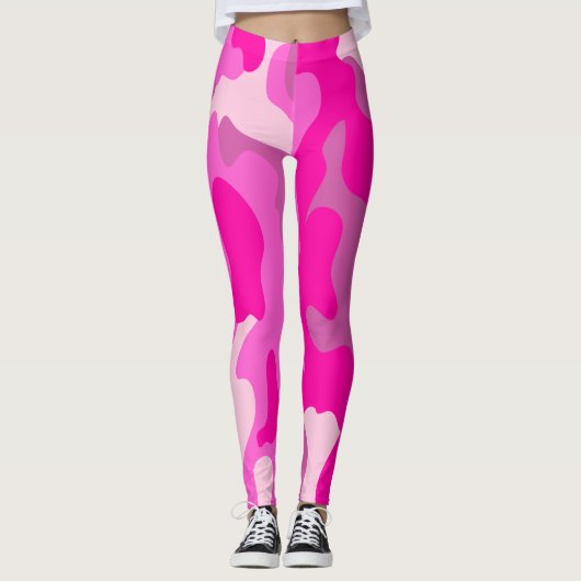 PixDezines Prinses Camo, Flashy Hot Pink Leggings (Voorkant)