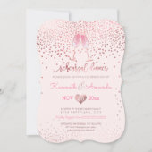 PixDezines Proefdiner/Bubbels+Roze Champagne Kaart (Voorkant)