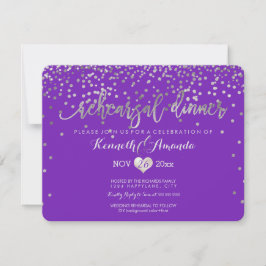 PixDezines Proefdiner/Faux Zilveren Confetti Kaart