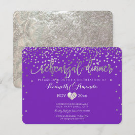 PixDezines Proefdiner/Faux Zilveren Confetti Kaart