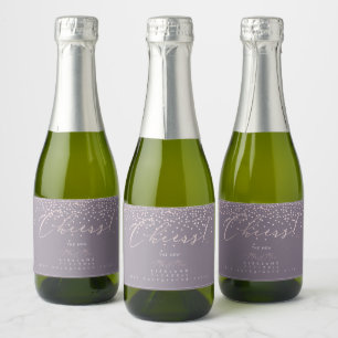PixDezines Proost Roze confetti DIY-achtergrond Sparkling Wijnetiket