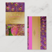 PixDezines Proud Peacock Feather voor een lange le Visitekaartje (Voorkant / Achterkant)