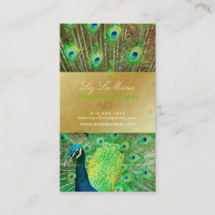 PixDezines Proud Peacock Feather voor een lange le Visitekaartje