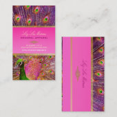 PixDezines Proud Peacock Feather voor een lange le Visitekaartje (Voorkant / Achterkant)