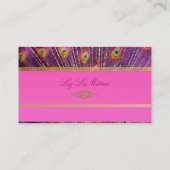 PixDezines Proud Peacock Feather voor een lange le Visitekaartje (Achterkant)